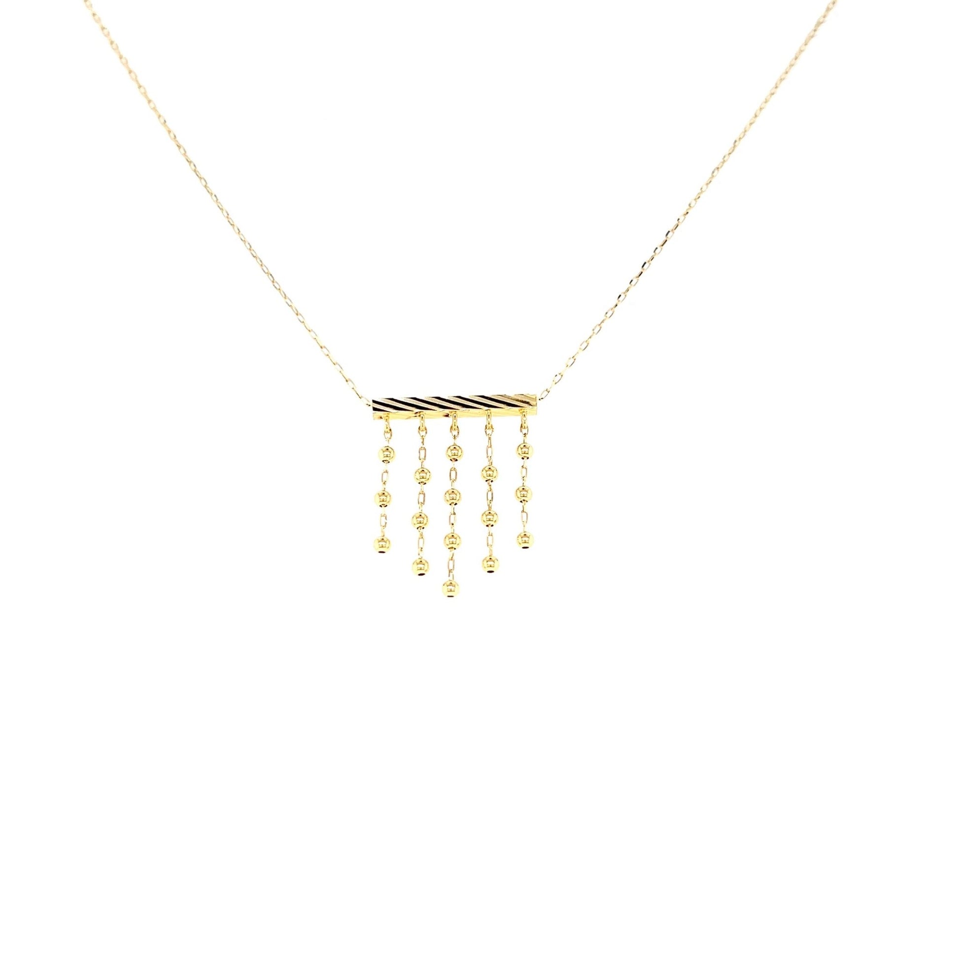 Gold 5 Dangle Beads Necklace - JMW Jewelry Wholesale