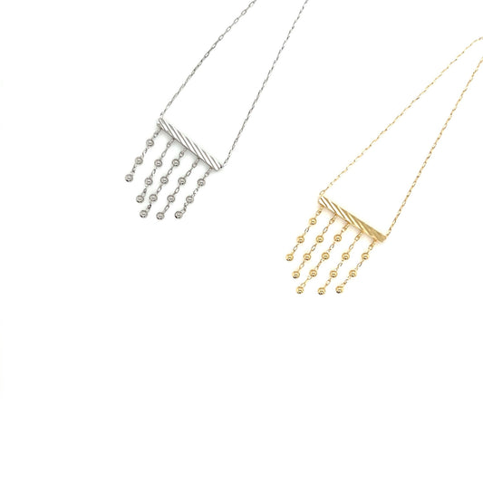 Gold 5 Dangle Beads Necklace - JMW Jewelry Wholesale
