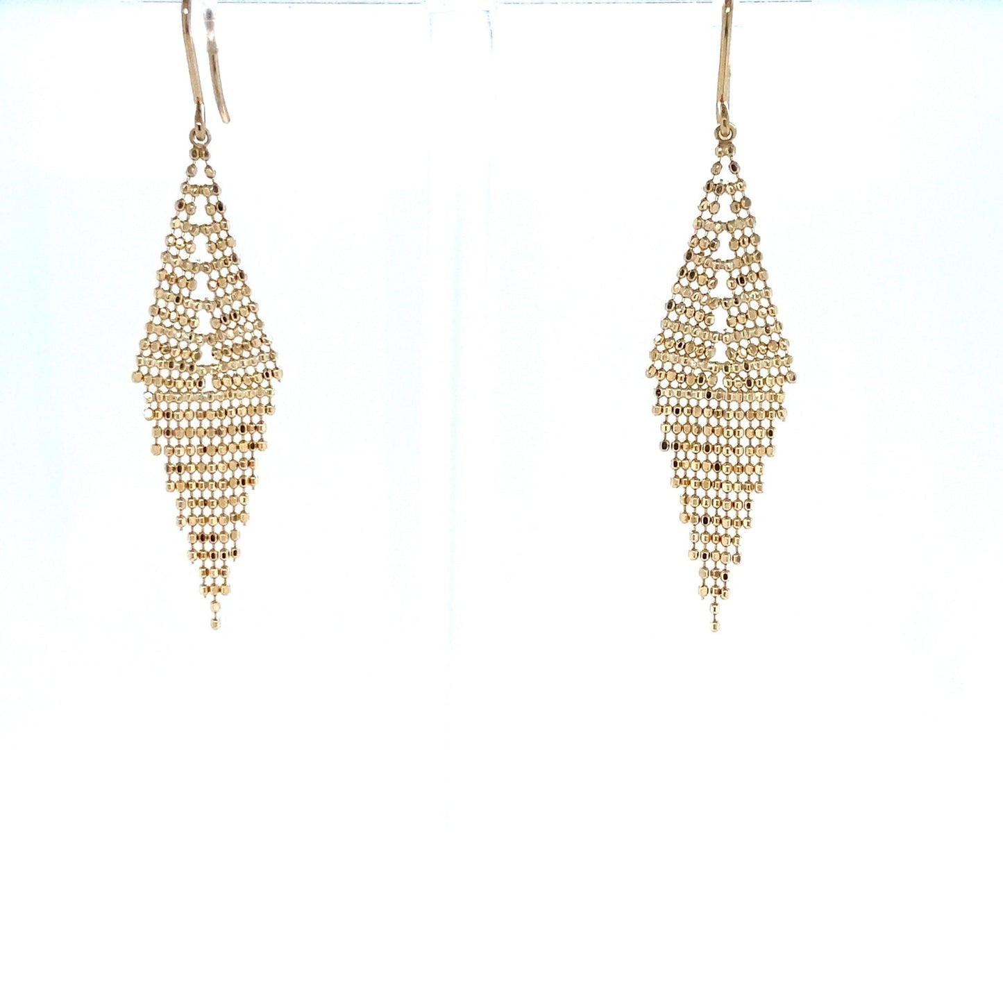 Gold Beads Rhombus Shape T Drop Earrings - JMW Jewelry Wholesale