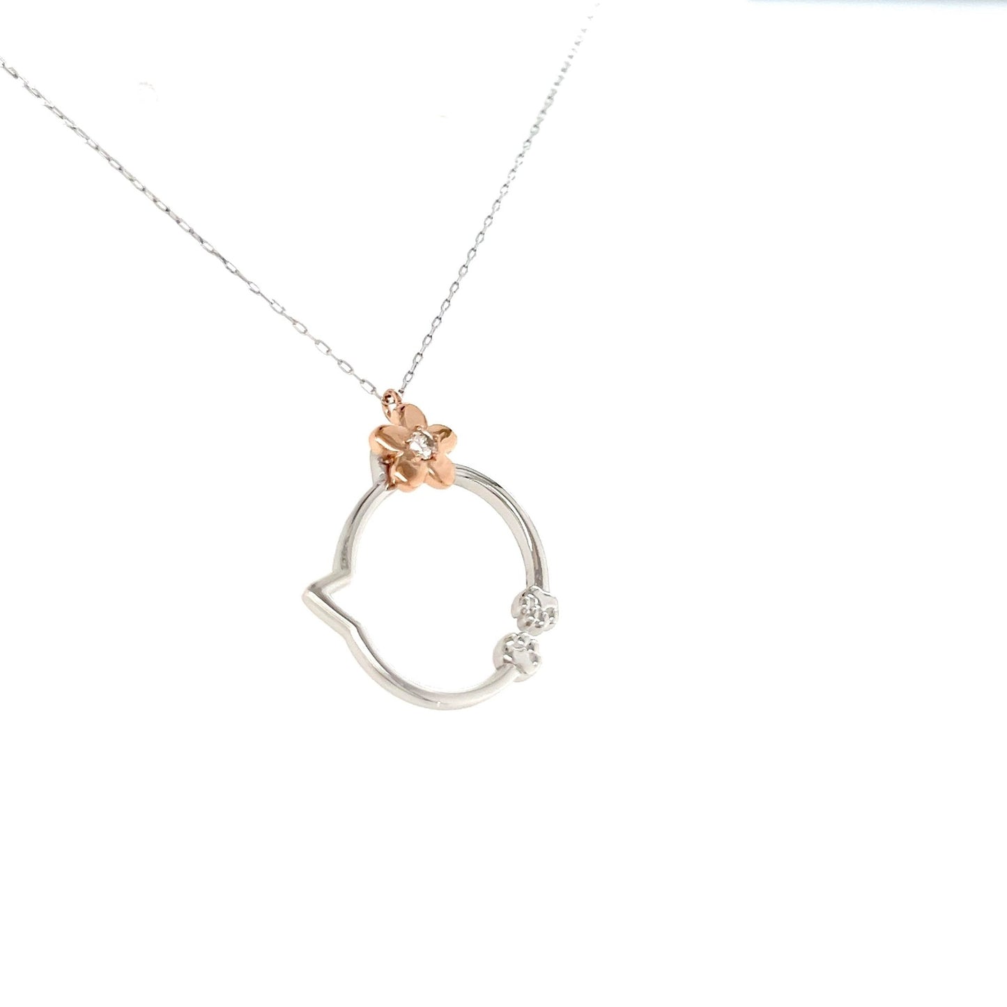 Gold Hollow Cat Necklace 0.04ct - JMW Jewelry Wholesale