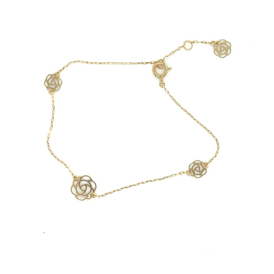 Gold Hollow Flower Bracelet - JMW Jewelry Wholesale