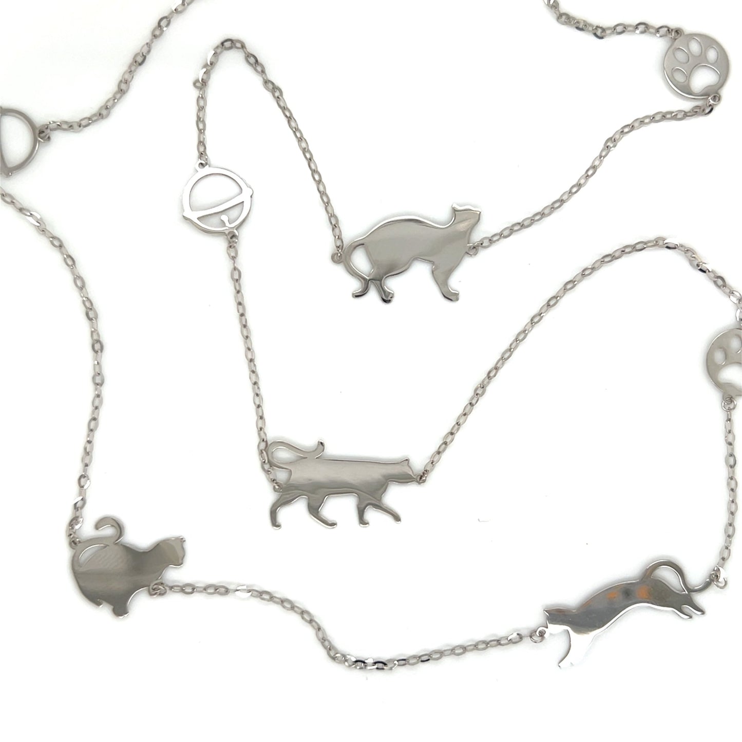 Gold Long Cat Necklace - JMW Jewelry Wholesale