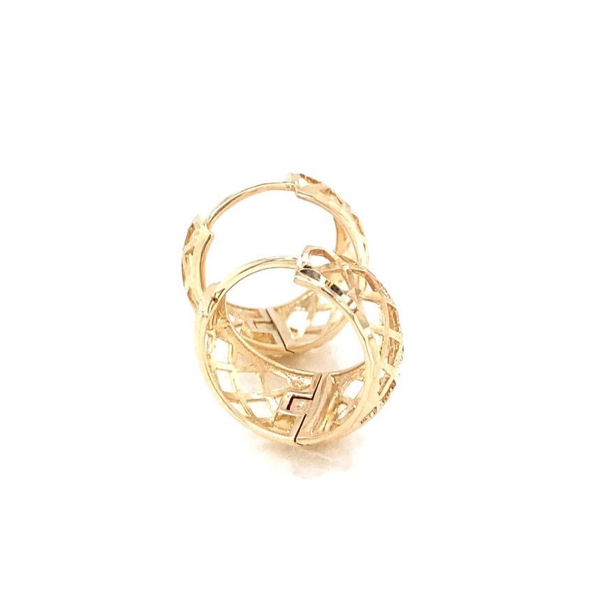 Gold Net Hoop Earrings - JMW Jewelry Wholesale