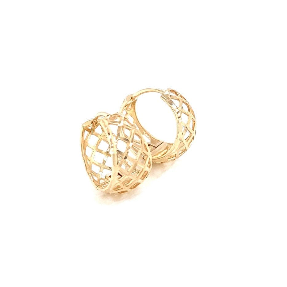 Gold Net Hoop Earrings - JMW Jewelry Wholesale