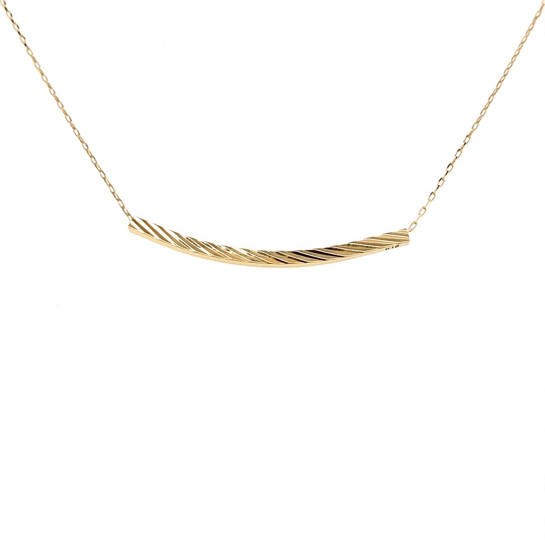 Gold Ripple Long Smile Necklace - JMW Jewelry Wholesale