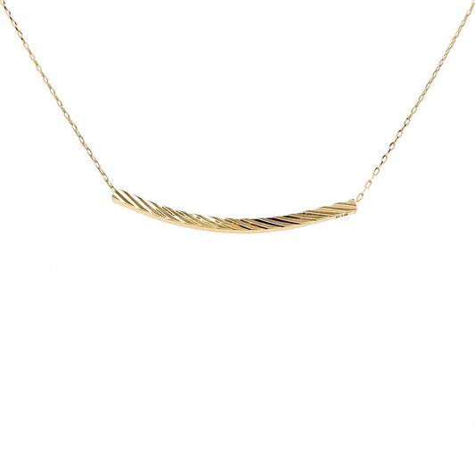 Gold Ripple Long Smile Necklace - JMW Jewelry Wholesale