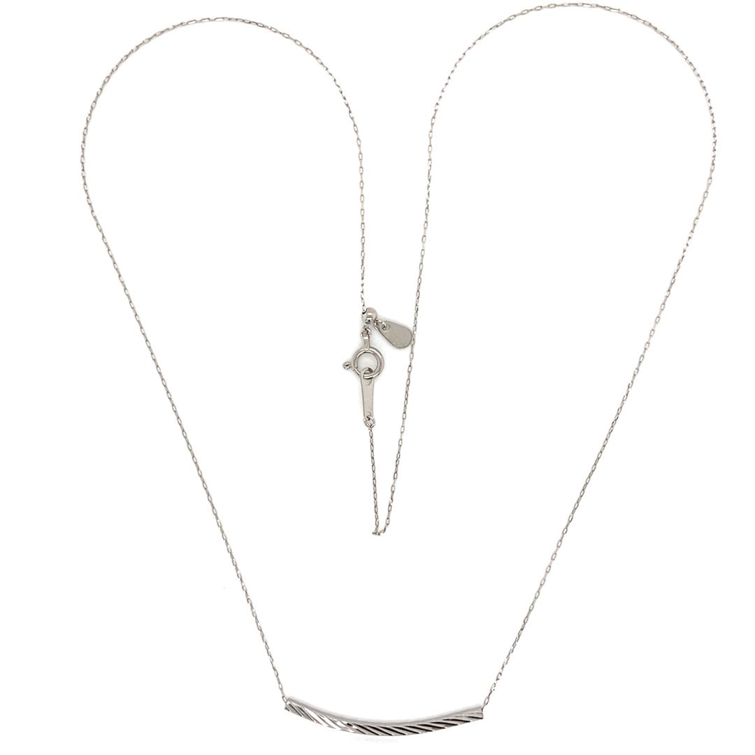 Gold Ripple Long Smile Necklace - JMW Jewelry Wholesale