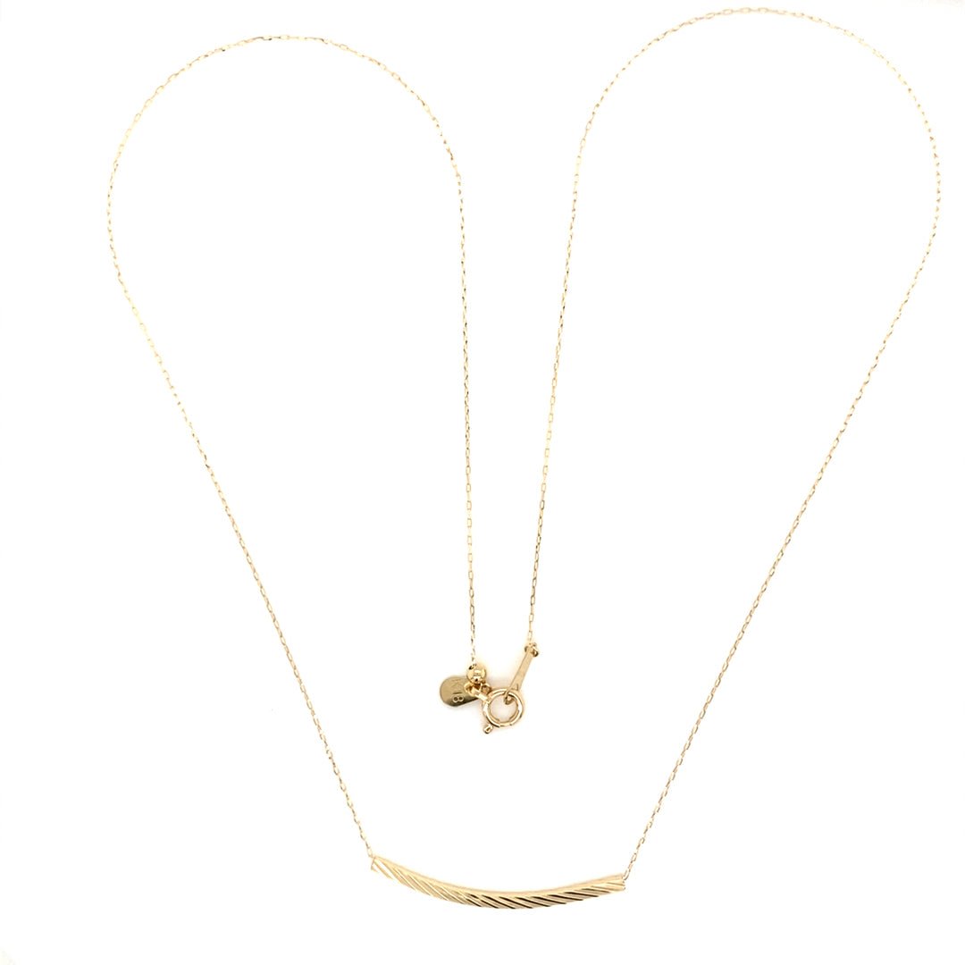 Gold Ripple Long Smile Necklace - JMW Jewelry Wholesale