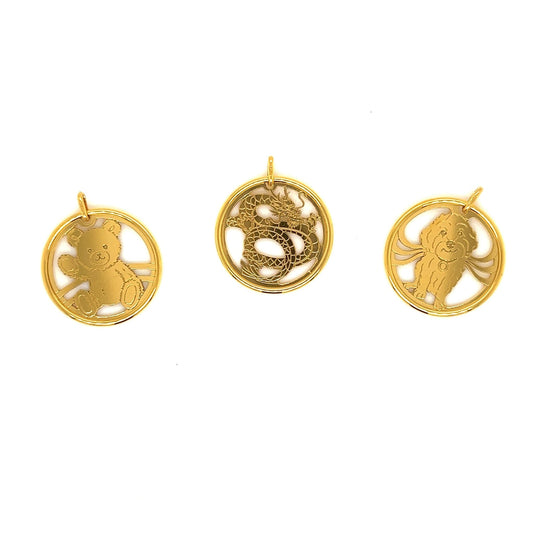 Gold Round Pendant K24 gold - JMW Jewelry Wholesale