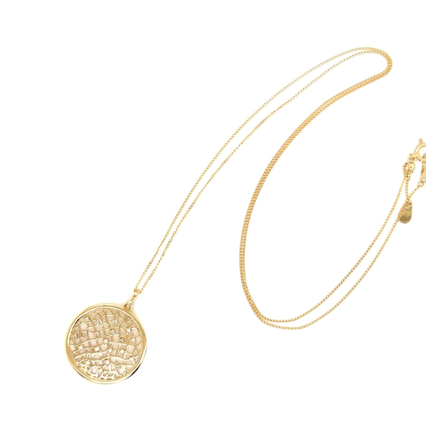 Gold Round Stardust Necklace 0.12ct - JMW Jewelry Wholesale