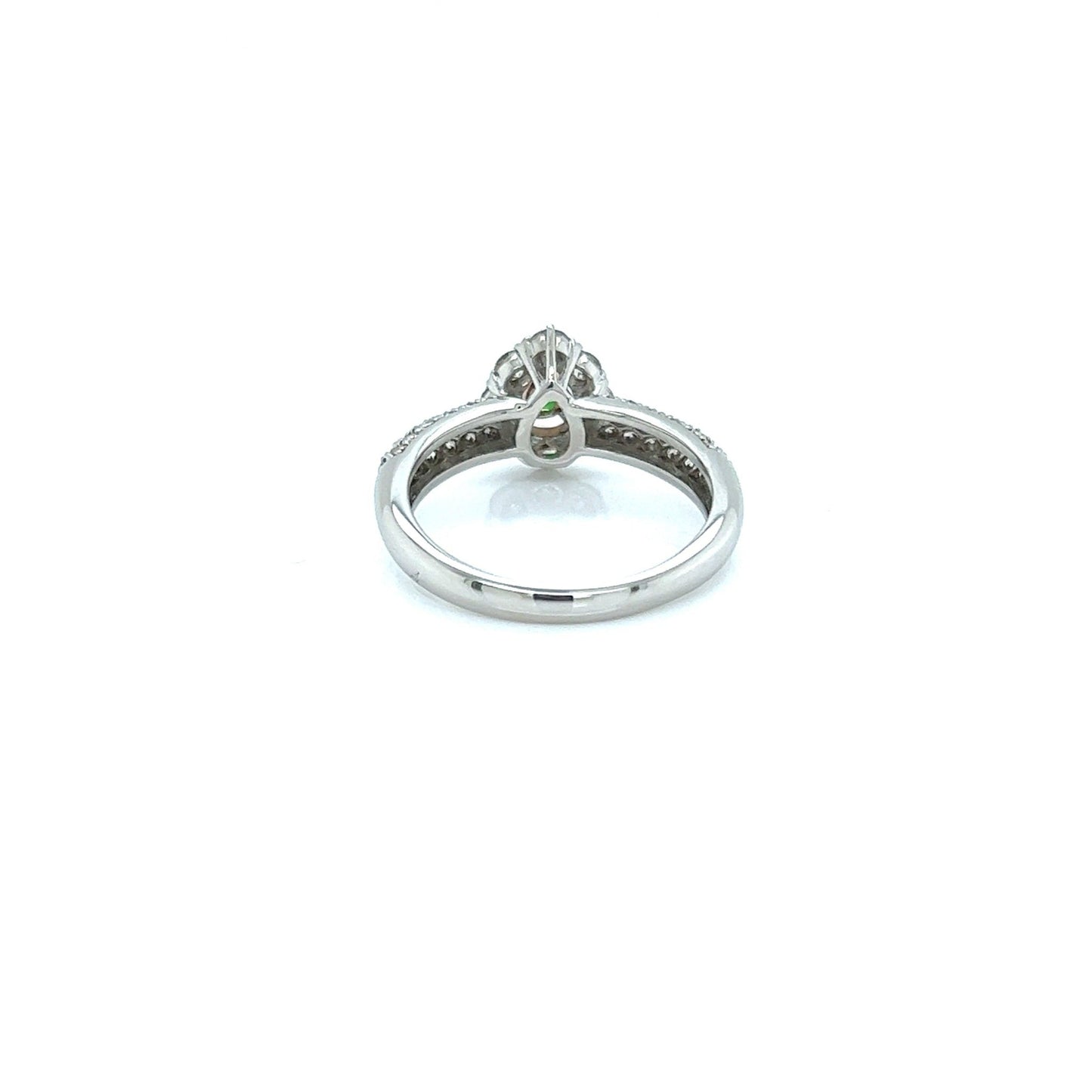 Green Garnet Water drop Pave ring 0.17/0.78ct - JMW Jewelry Wholesale