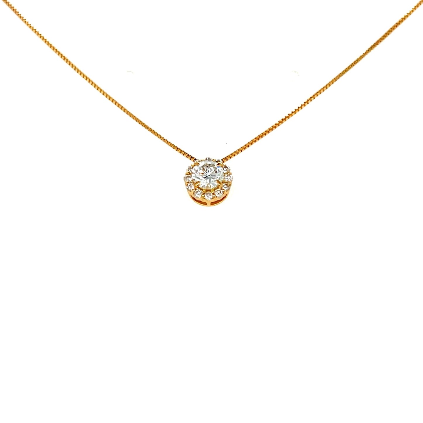 Halo Necklace 0.3/0.12ct - JMW Jewelry Wholesale