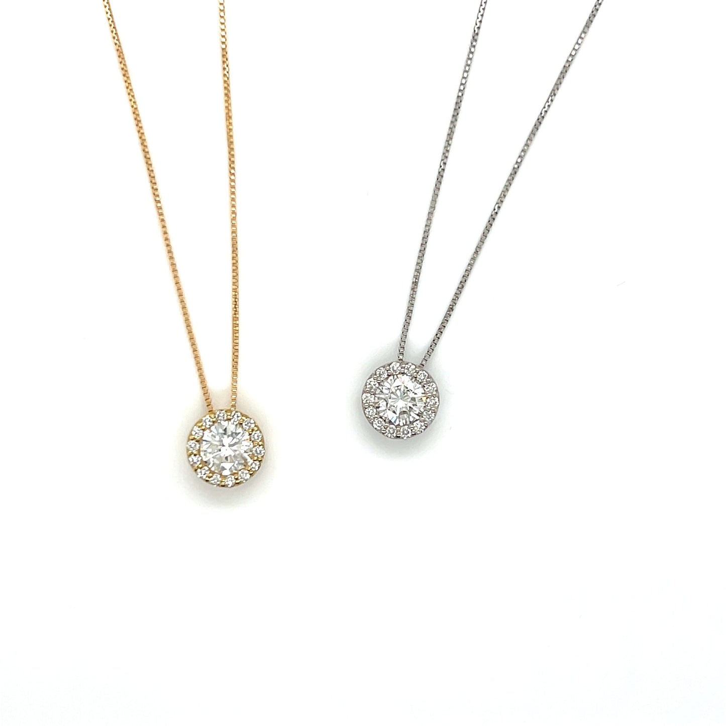 Halo Necklace 0.522/0.1ctK18YG - JMW Jewelry Wholesale