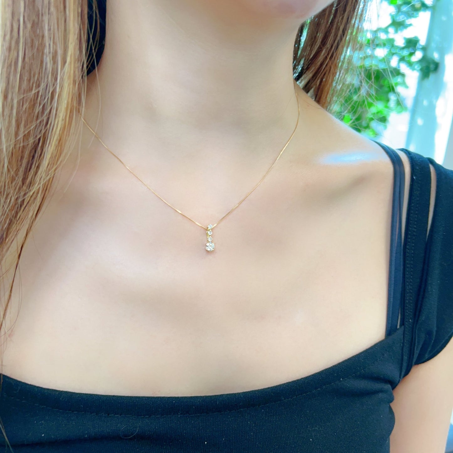 HC 4 Dia Dangle Necklace 0.3/0.1ct - JMW Jewelry Wholesale