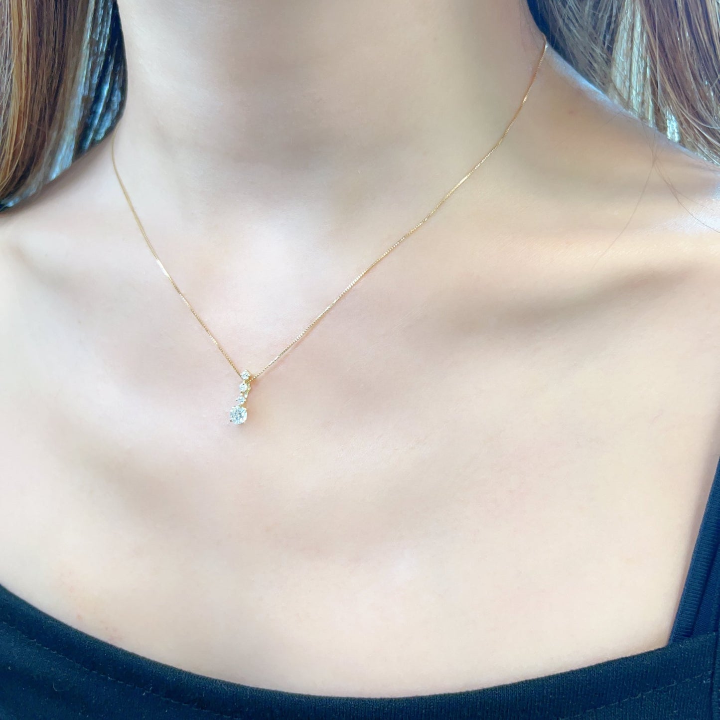 HC 4 Dia Dangle Necklace 0.3/0.1ct - JMW Jewelry Wholesale