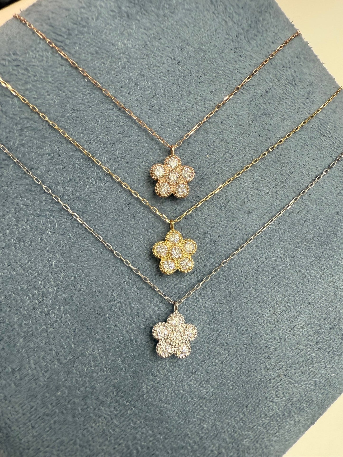HC 5 Petals Flower Necklace 0.18ct - JMW Jewelry Wholesale