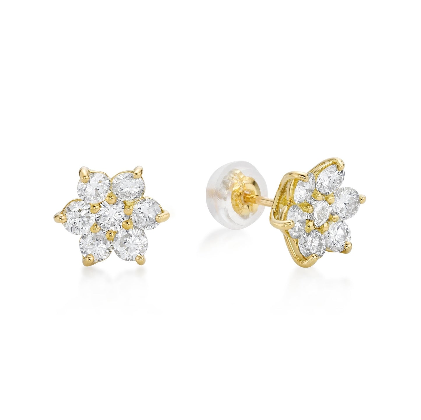 HC 6 petals Flower Earrings 1ct - JMW Jewelry Wholesale