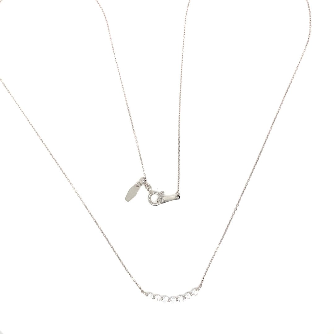 HC 7 Dia Bezel Smile Necklace 0.3ct - JMW Jewelry Wholesale