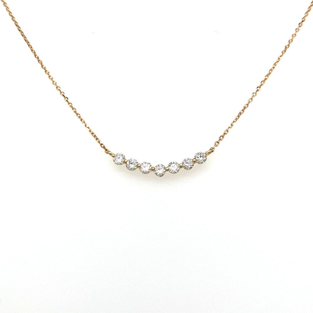 HC 7 Dia Bezel Smile Necklace 0.3ct - JMW Jewelry Wholesale