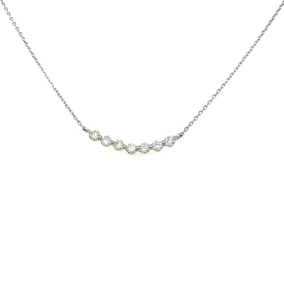 HC 7 Dia Bezel Smile Necklace 0.3ct - JMW Jewelry Wholesale