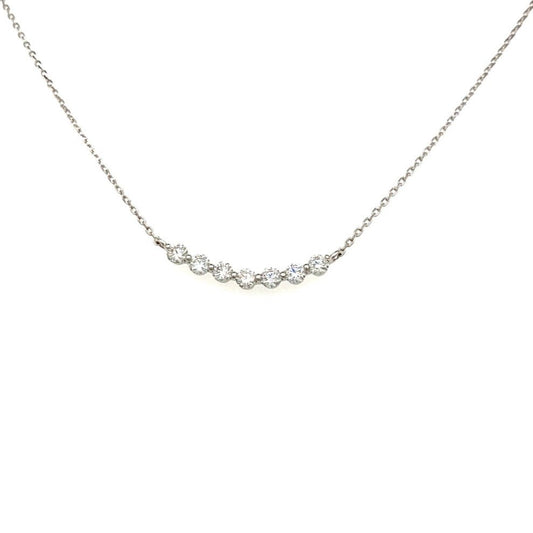 HC 7 Dia Bezel Smile Necklace 0.3ct - JMW Jewelry Wholesale