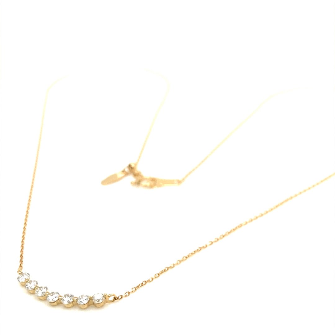 HC 7 Dia Bezel Smile Necklace 0.3ct - JMW Jewelry Wholesale