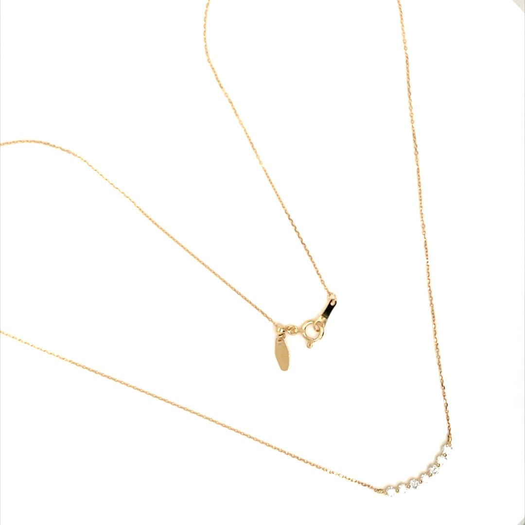 HC 7 Dia Bezel Smile Necklace 0.3ct - JMW Jewelry Wholesale