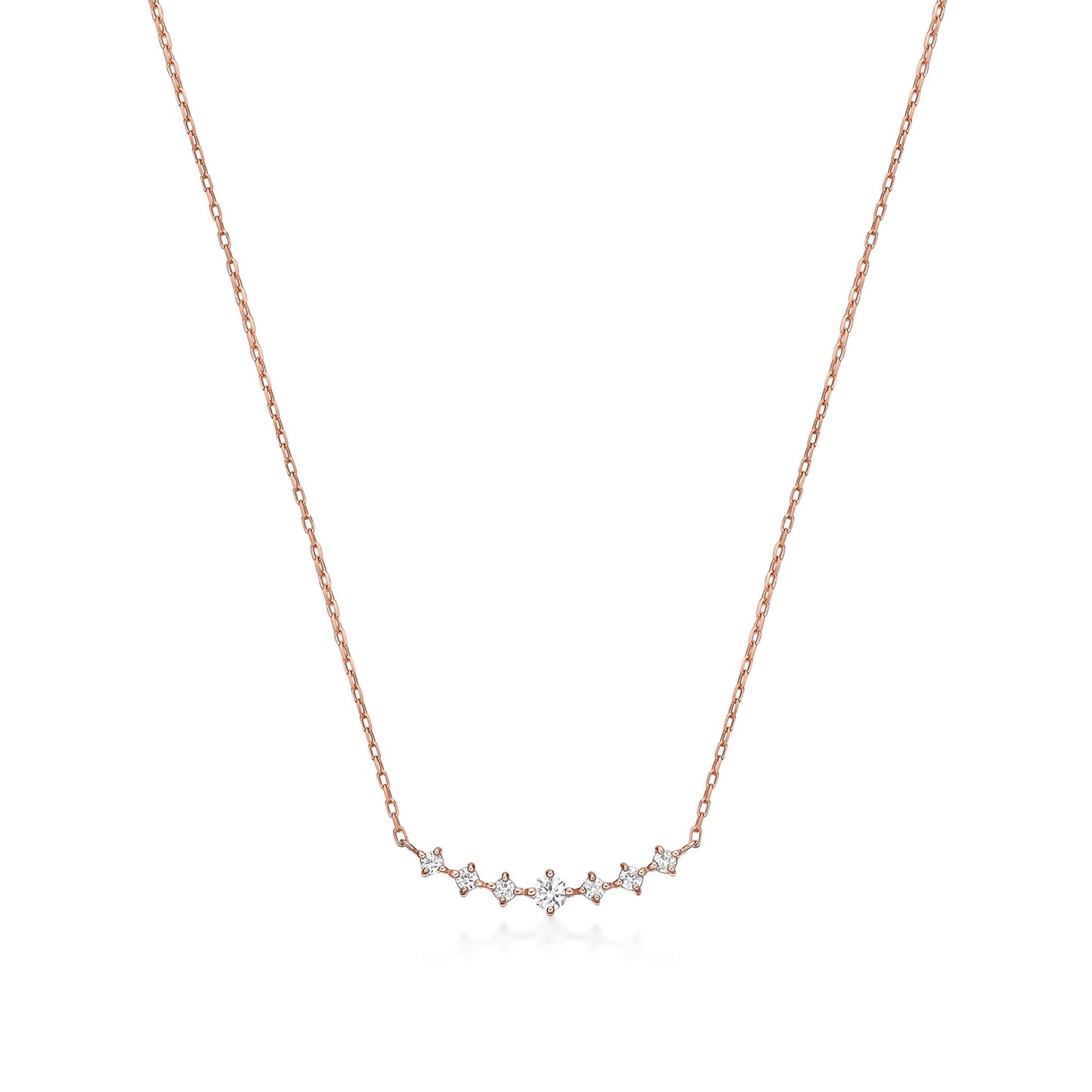 HC 7 Dia Rhombus Smile Necklace 0.15ct - JMW Jewelry Wholesale