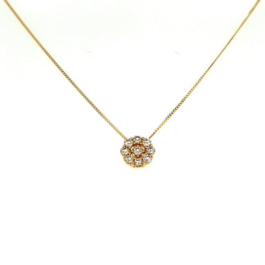 HC 9 Petal Flower Necklace 0.5ct - JMW Jewelry Wholesale