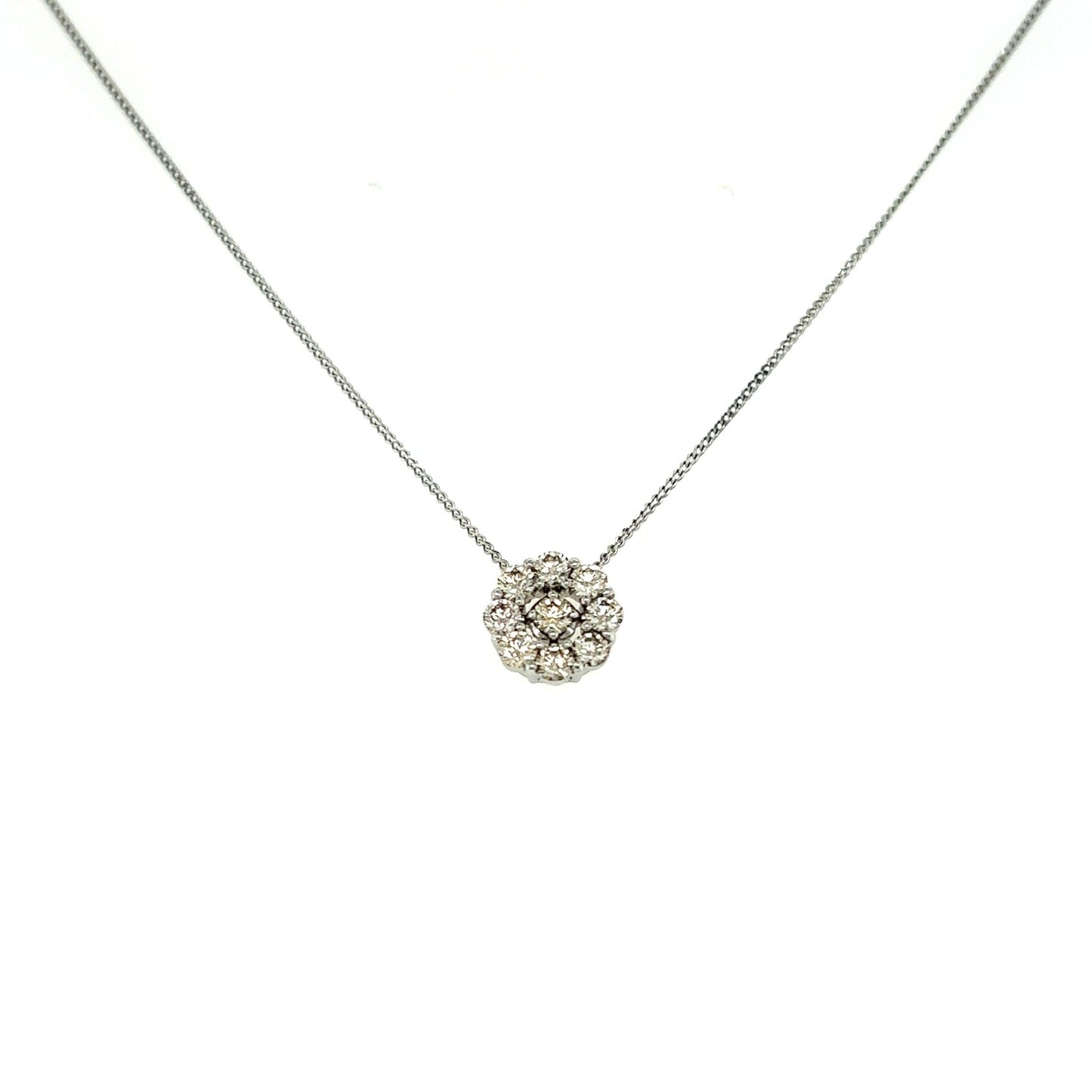 HC 9 Petal Flower Necklace 0.5ct - JMW Jewelry Wholesale