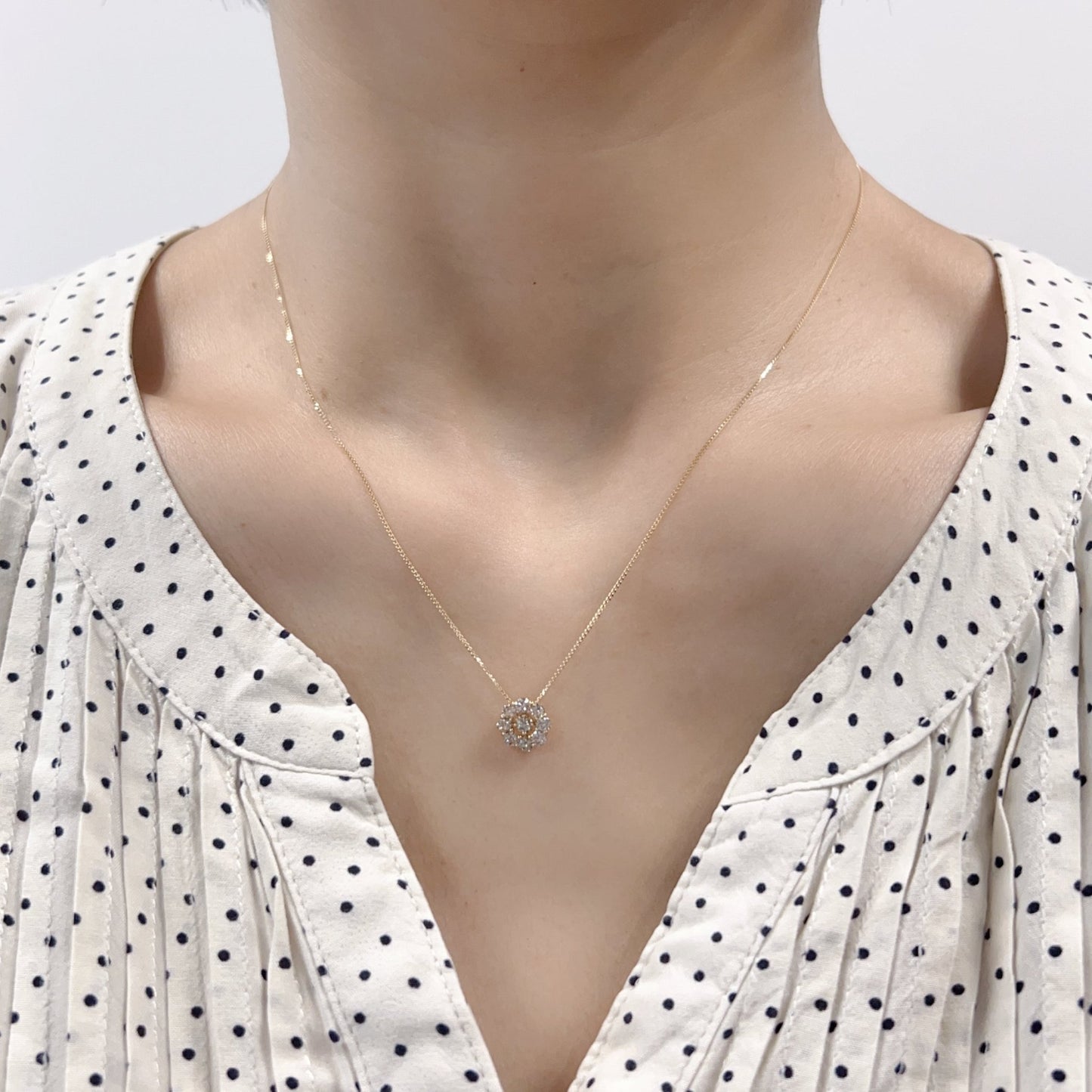 HC 9 Petal Flower Necklace 0.5ct - JMW Jewelry Wholesale