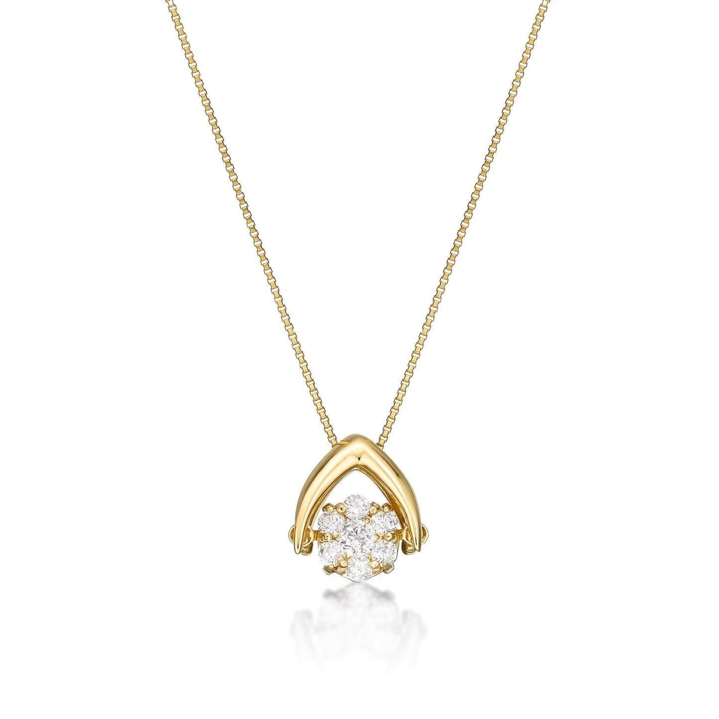 HC DS 7Dia Bridge Necklace 0.1ct - JMW Jewelry Wholesale
