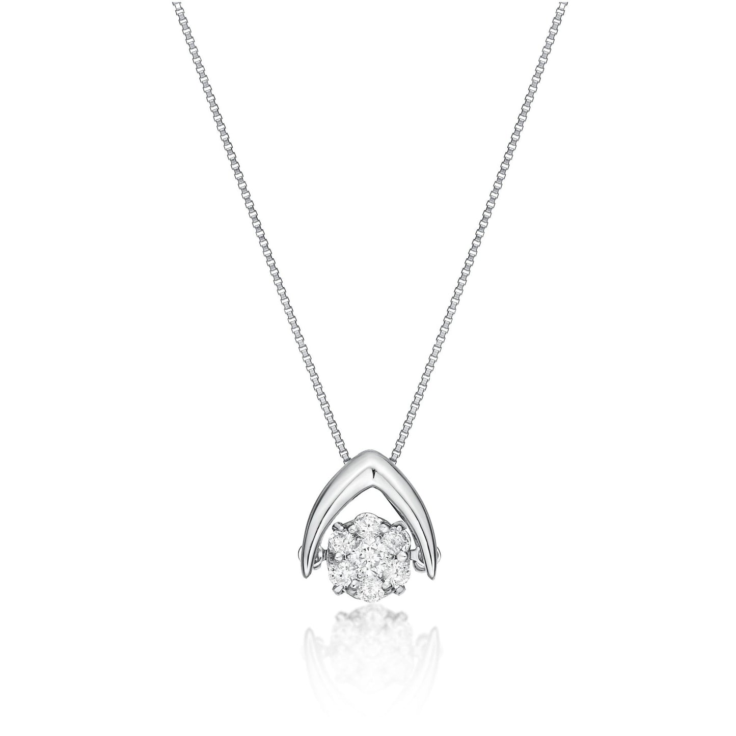 HC DS 7Dia Bridge Necklace 0.1ct - JMW Jewelry Wholesale