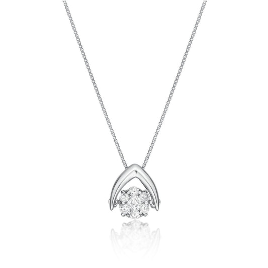 HC DS 7Dia Bridge Necklace 0.1ct - JMW Jewelry Wholesale