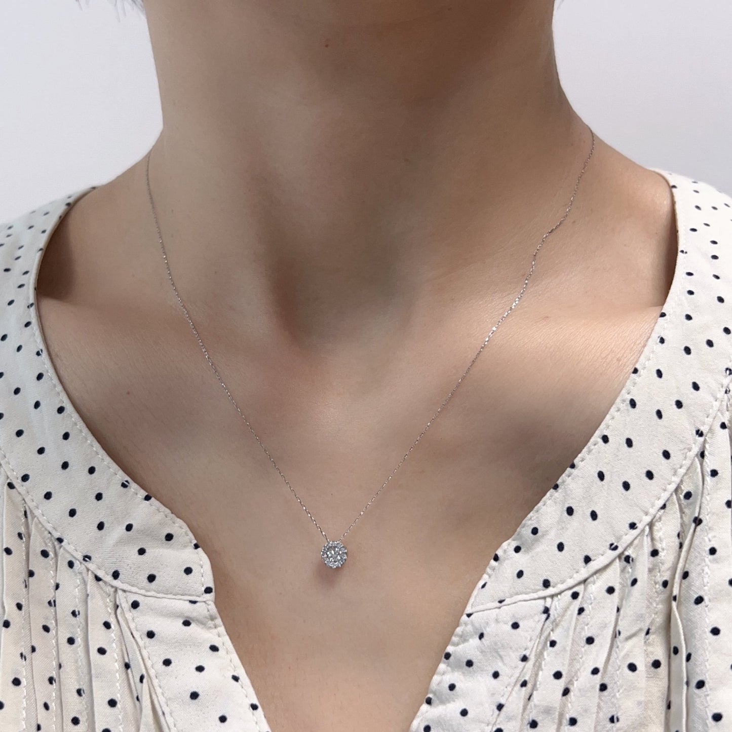 HC Halo Necklace 0.13/0.06ct - JMW Jewelry Wholesale