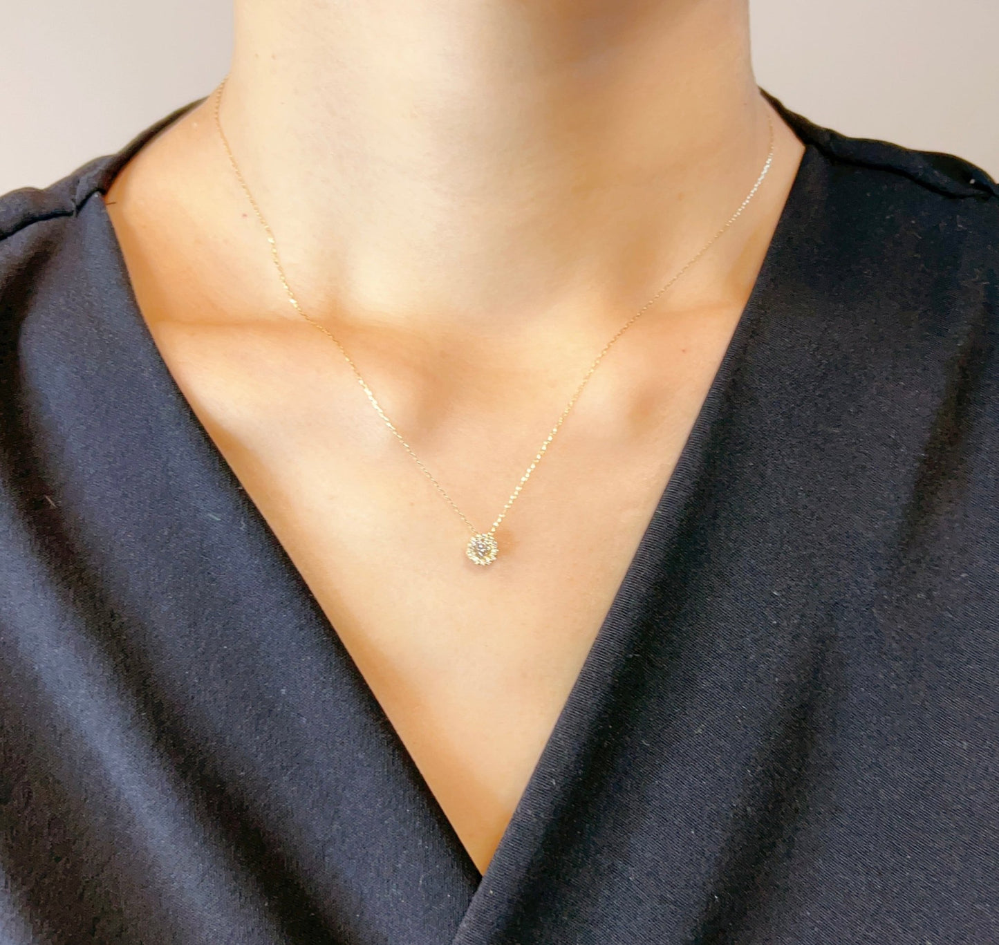 HC Halo Necklace 0.13/0.06ct - JMW Jewelry Wholesale