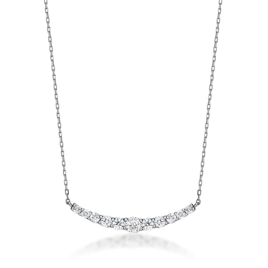 HC Heart shape 11Dia Smile Necklace 0.5ct - JMW Jewelry Wholesale
