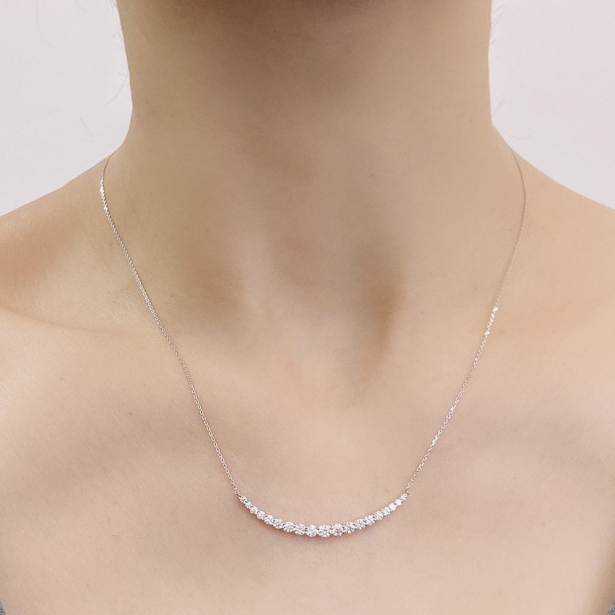 HC Heart Shape 19 Dia Smile Necklace 1ct - JMW Jewelry Wholesale