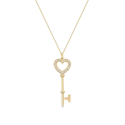 HC Key Heart shape Necklace 0.3ct - JMW Jewelry Wholesale