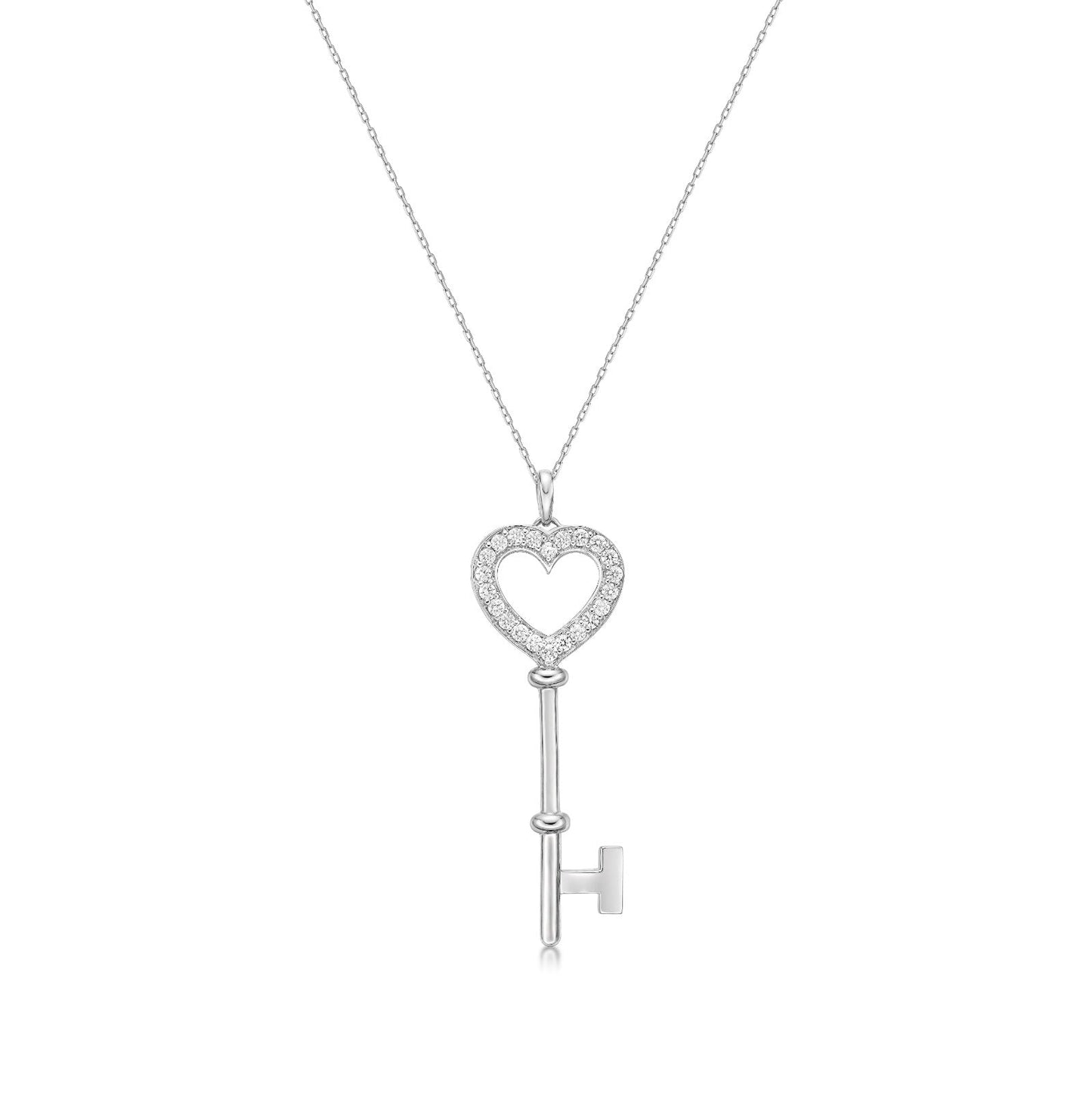 HC Key Heart shape Necklace 0.3ct - JMW Jewelry Wholesale