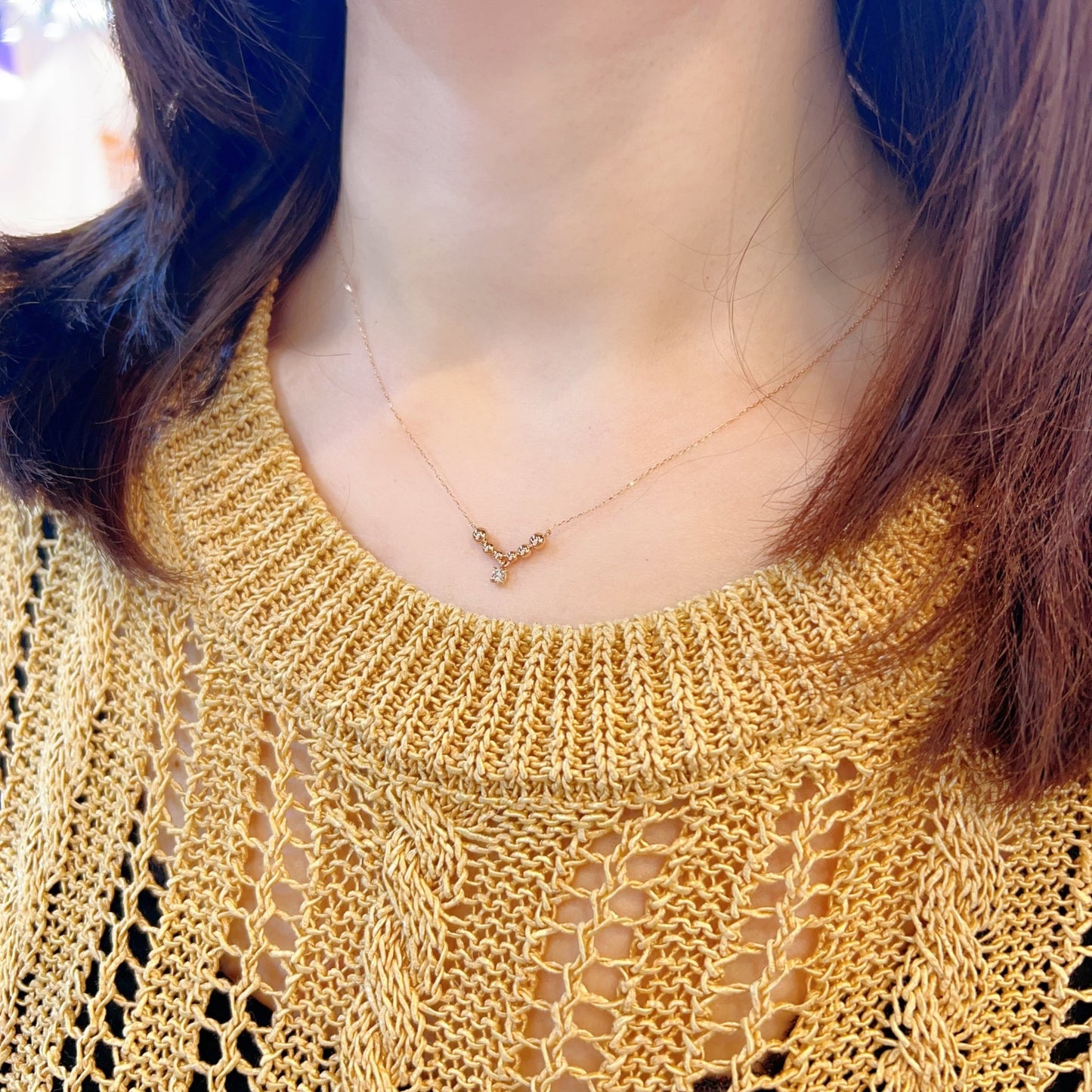 HC Smile Dangle Necklace 0.07ct - JMW Jewelry Wholesale