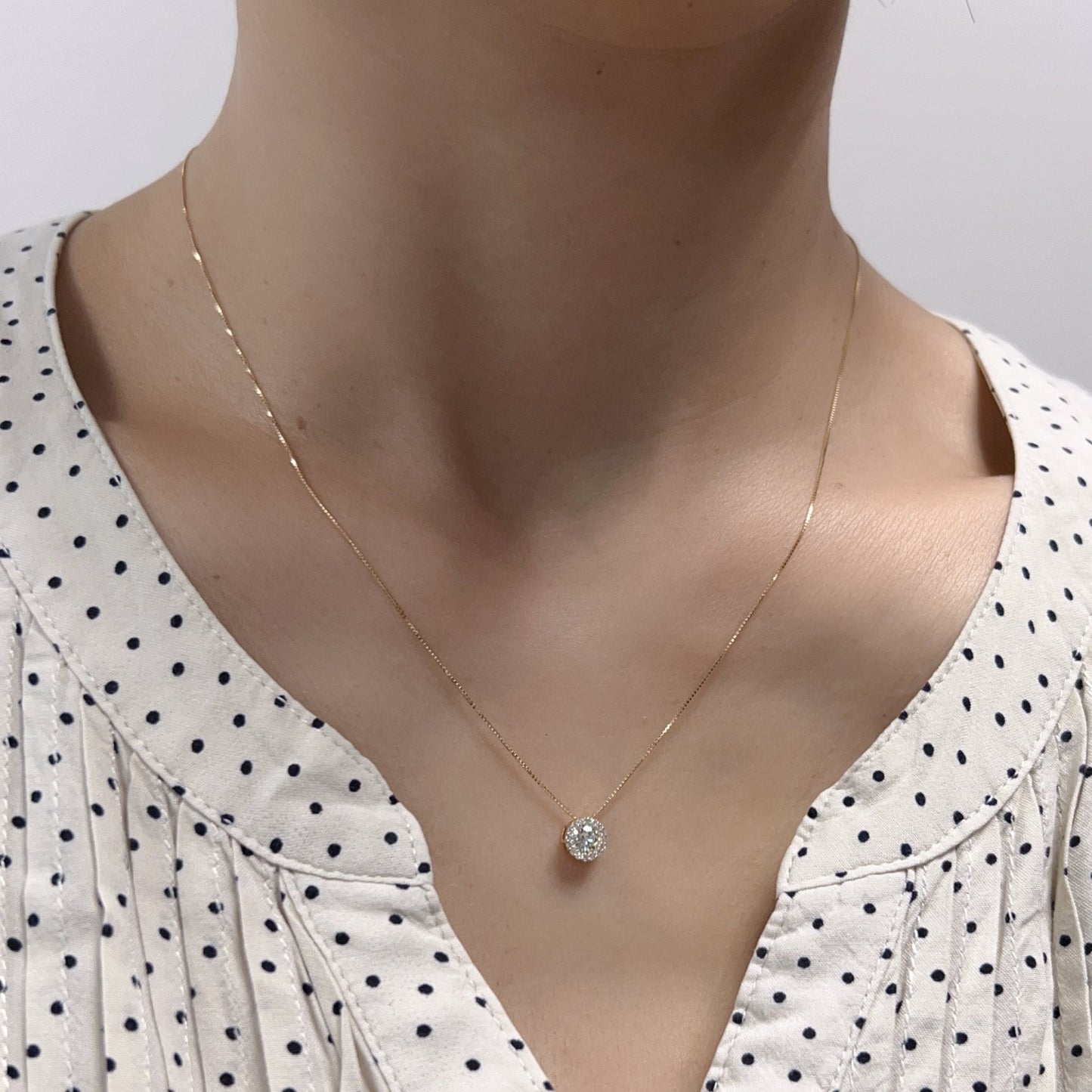 Heart & Cupid cut Halo Necklace 0.3/0.08ct - JMW Jewelry Wholesale