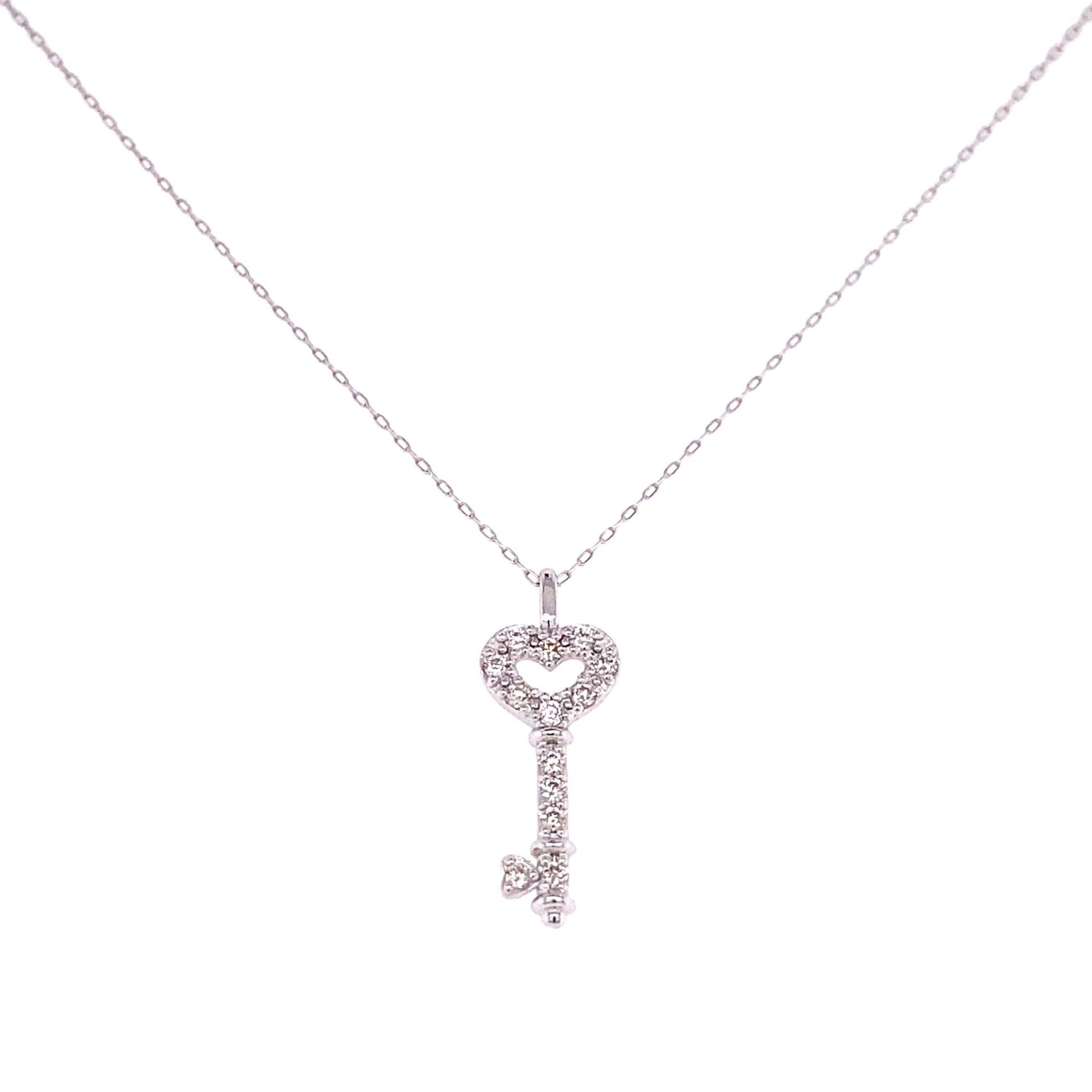 Heart Key Necklace 0.1ct - JMW Jewelry Wholesale