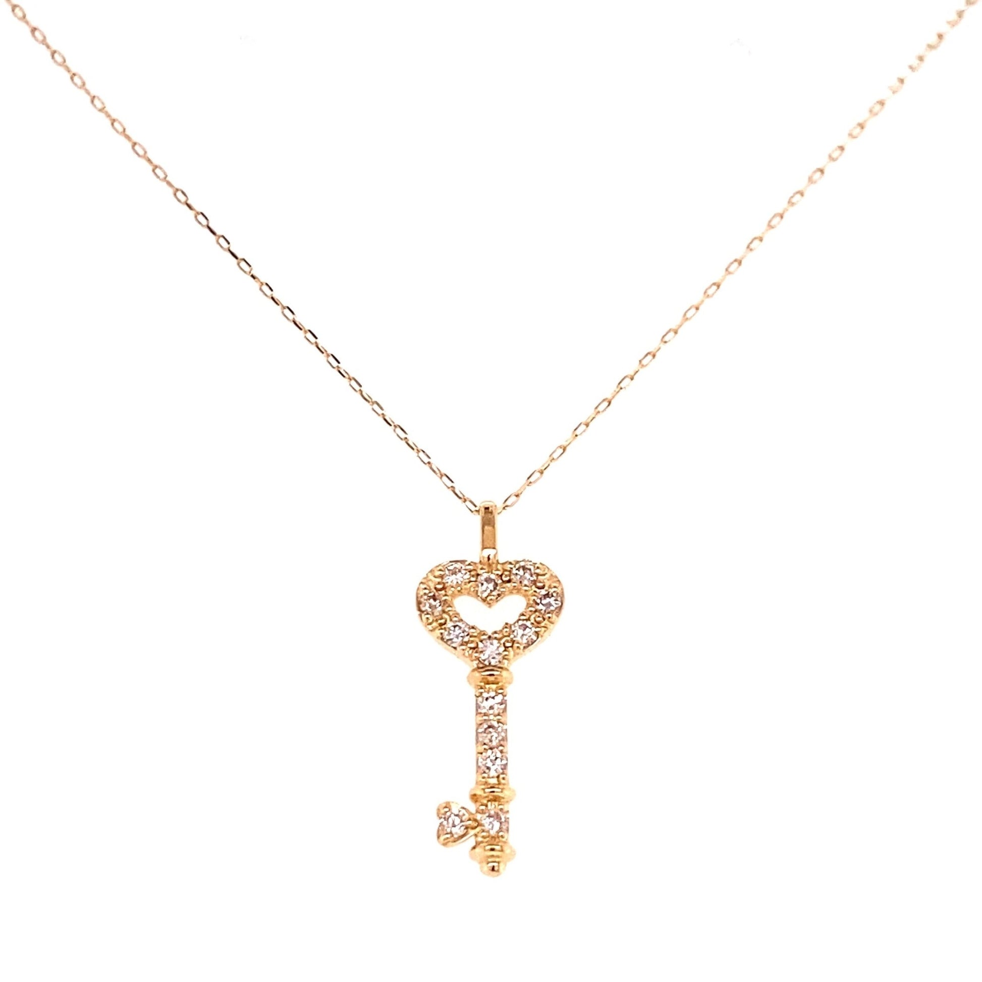 Heart Key Necklace 0.1ct - JMW Jewelry Wholesale