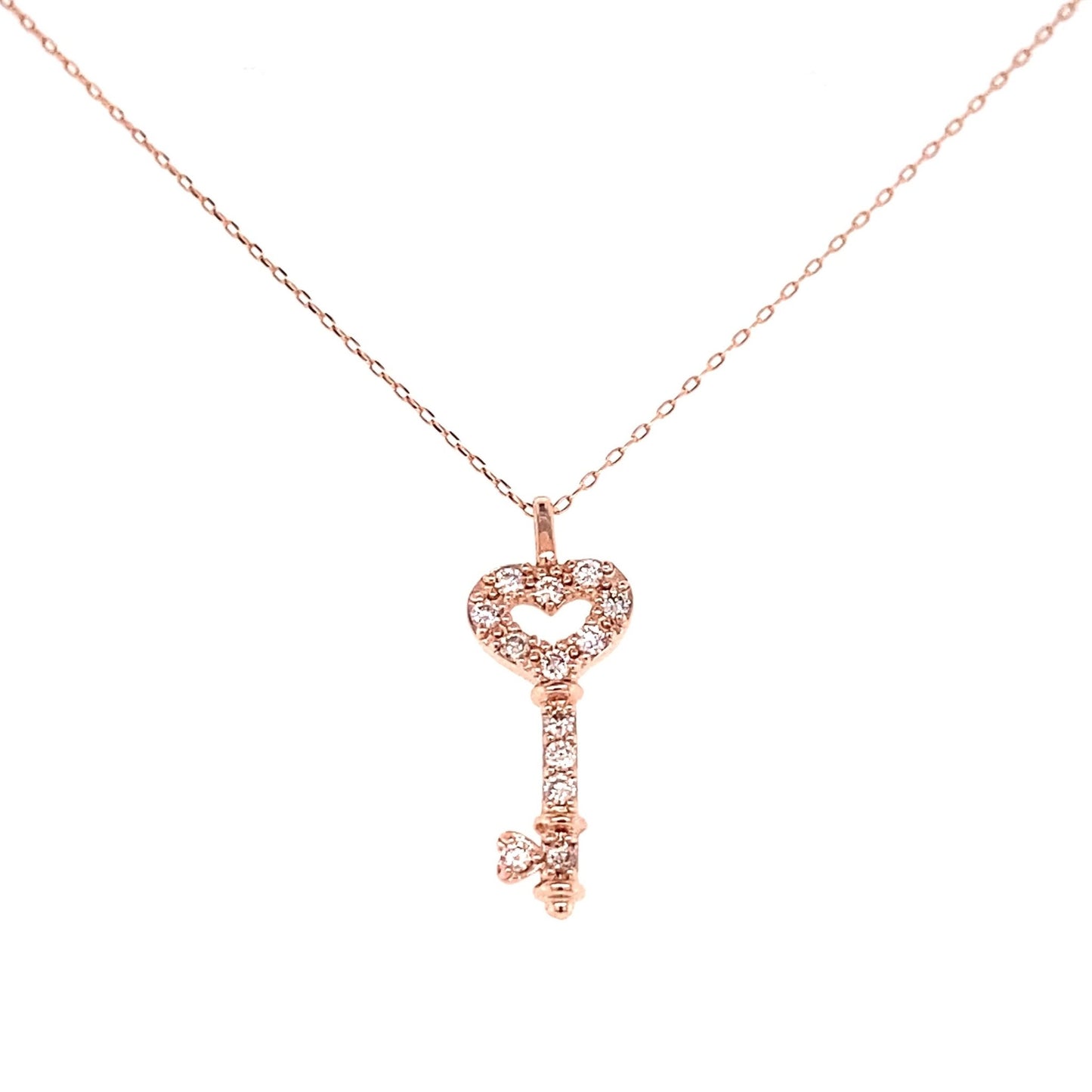 Heart Key Necklace 0.1ct - JMW Jewelry Wholesale