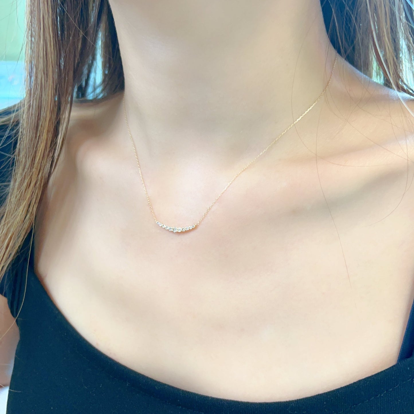 Heart Shape 11 Dia Smile Necklace 0.3ct - JMW Jewelry Wholesale