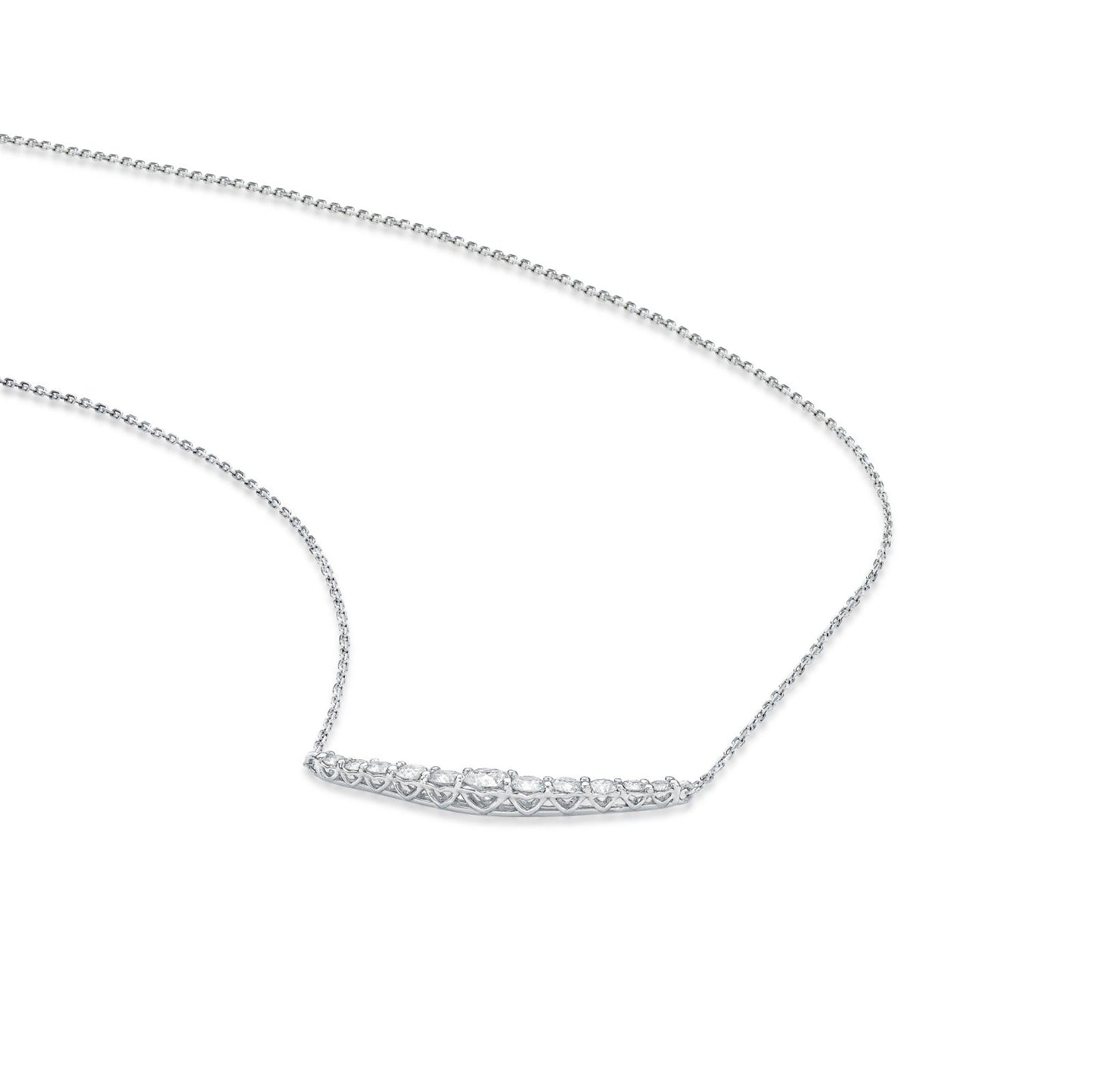 Heart Shape 11 Dia Smile Necklace 0.3ct - JMW Jewelry Wholesale
