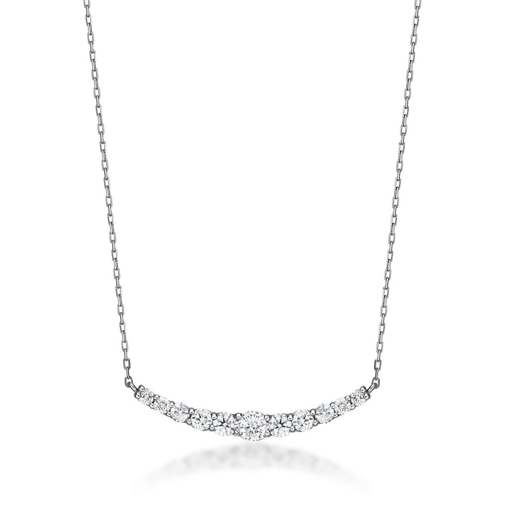 Heart shape 11Dia Smile Necklace 0.5ct - JMW Jewelry Wholesale