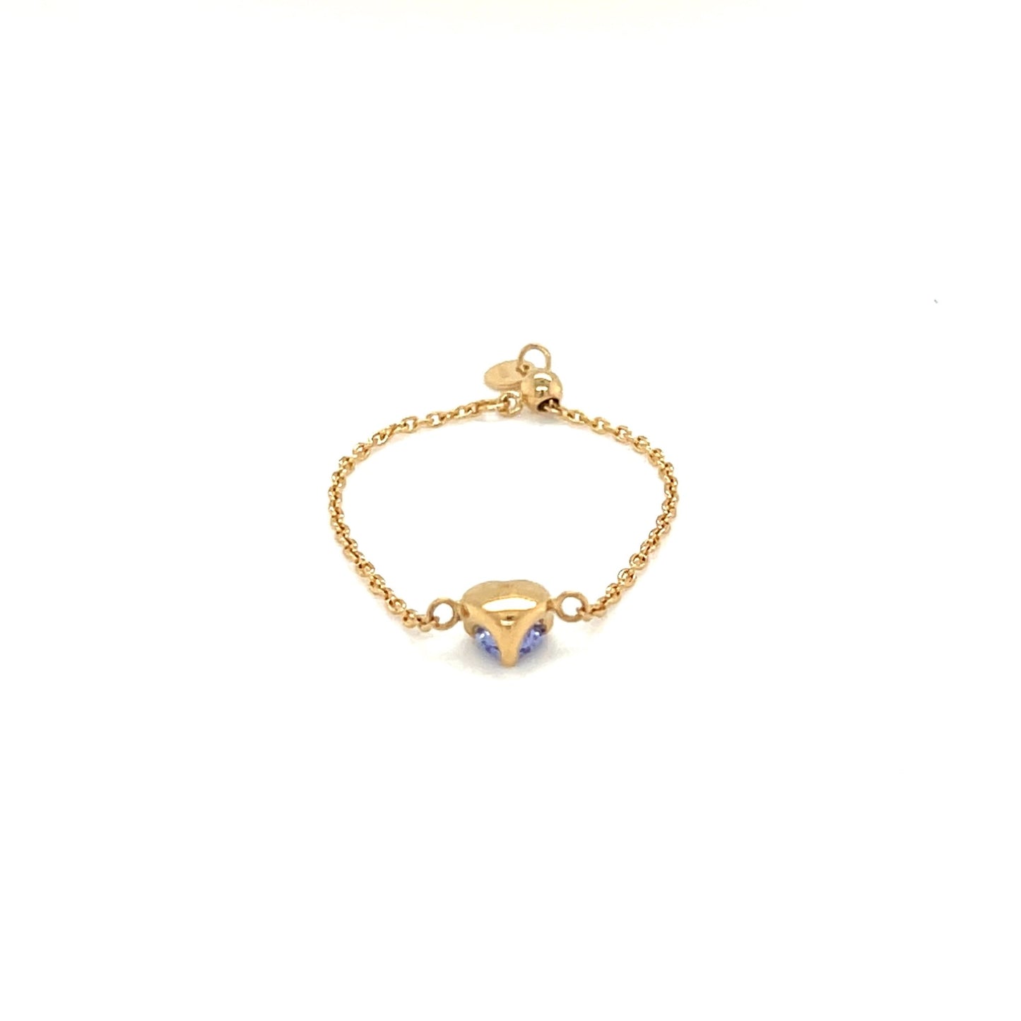 Heart Shaped Tanzanite Chain Ring - JMW Jewelry Wholesale