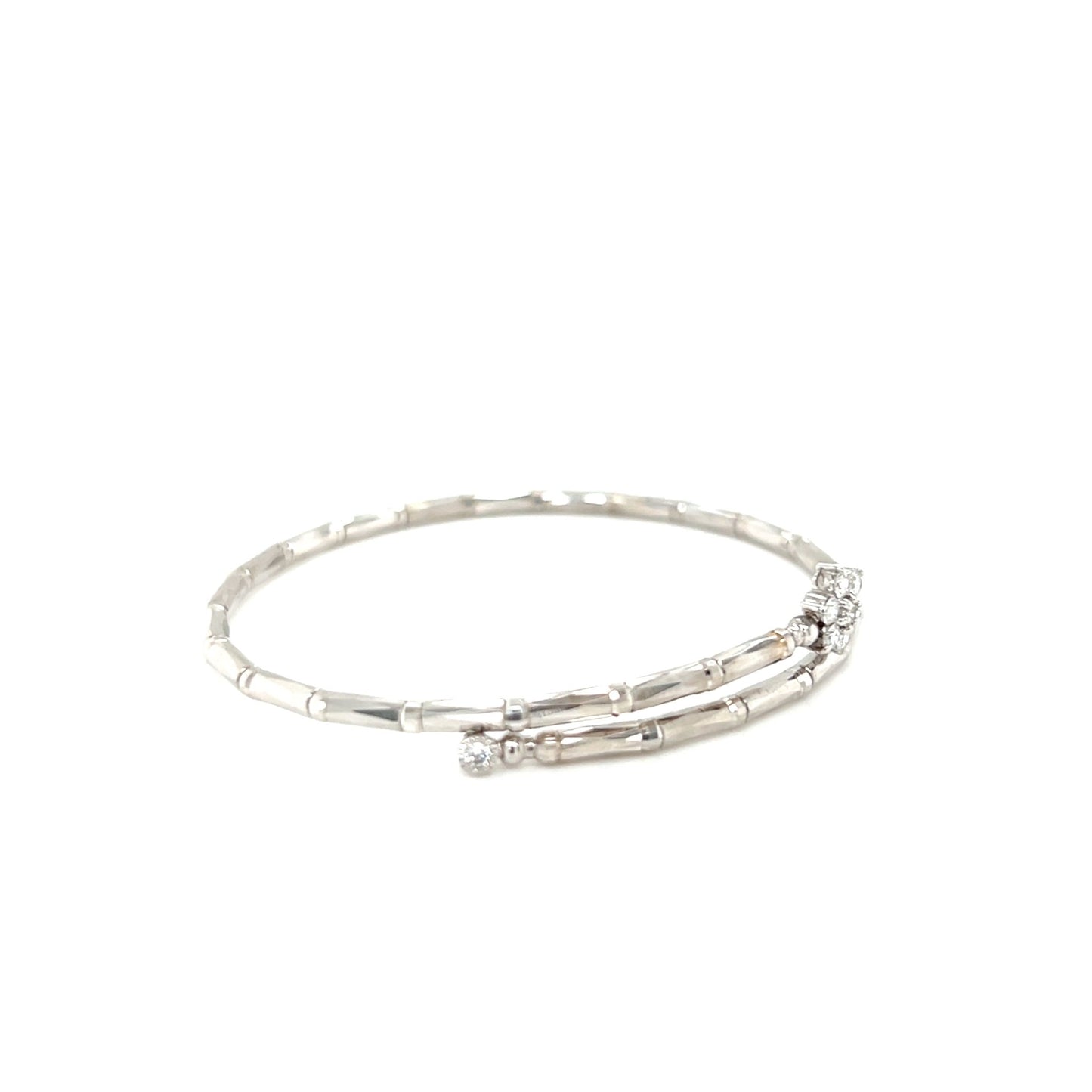Hexagram Flower Glossy Flexi Bangle 0.3ct - JMW Jewelry Wholesale